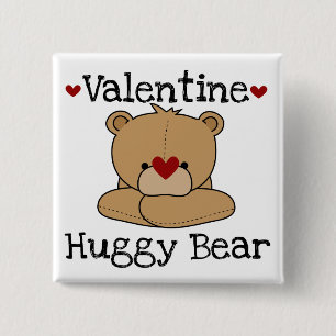 Badge Carré 5 Cm Bouton d'ours de Valentine Huggy