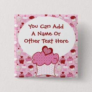Badge Carré 5 Cm Bouton doux customisé de petit gâteau