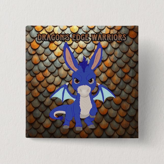 Badge Carré 5 Cm Bouton Dragon's Edge (Devant)