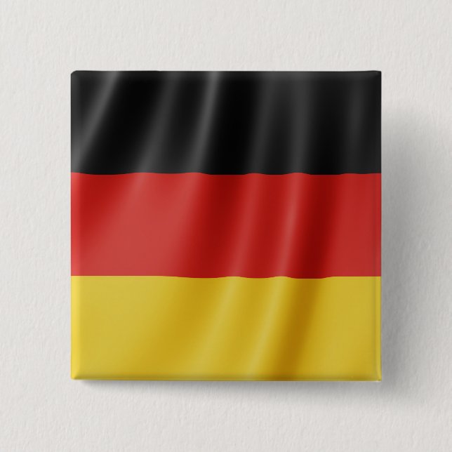 Badge Carré 5 Cm Bouton drapeau allemand (Devant)