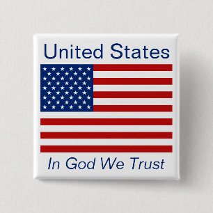 Badge Carré 5 Cm Bouton drapeau américain