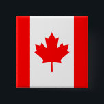 Badge Carré 5 Cm Bouton Drapeau Canada<br><div class="desc">Bouton avec le drapeau du Canada.</div>