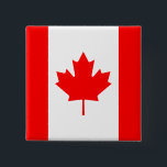 Badge Carré 5 Cm Bouton Drapeau Canada<br><div class="desc">Bouton avec le drapeau du Canada.</div>