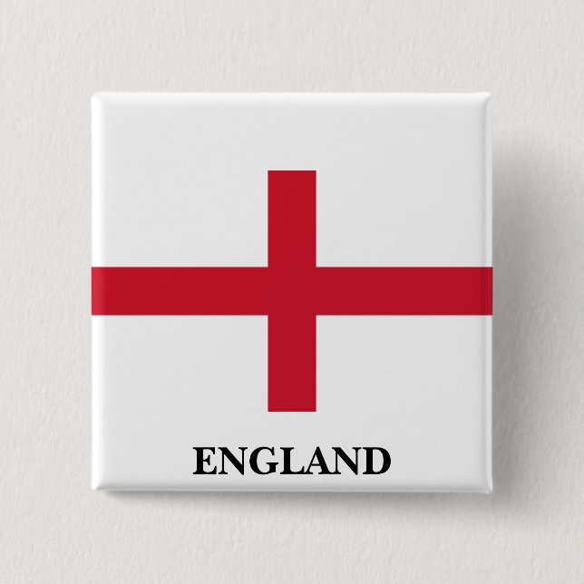 Badge Carré 5 Cm Bouton Drapeau d'Angleterre (Devant)