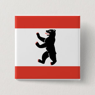Badge Carré 5 Cm Bouton Drapeau de Berlin Pinback