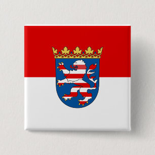 Badge Carré 5 Cm Bouton Drapeau Hesse Pinback