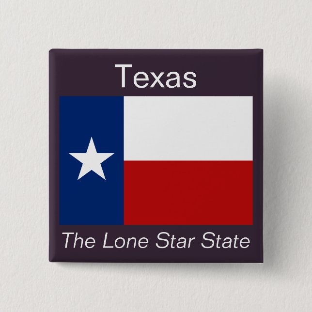 Badge Carré 5 Cm Bouton Drapeau texan (Devant)