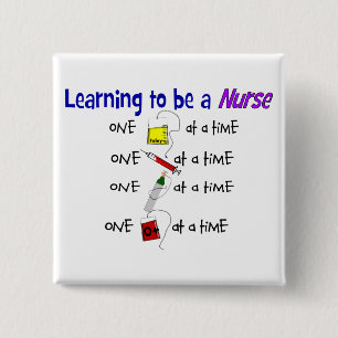 Badge Carré 5 Cm Bouton drôle d'étudiant de soins