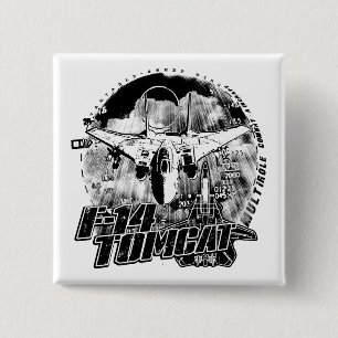Badge Carré 5 Cm Bouton du bouton Tomcat F-14