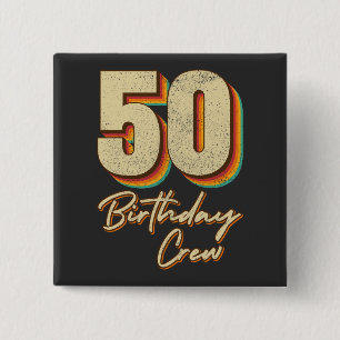 Badge Carré 5 Cm Bouton du Carré de l'équipage du 50e anniversaire 