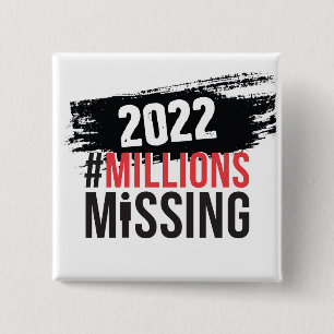 Badge Carré 5 Cm Bouton du logo #MillionsMissing 2022
