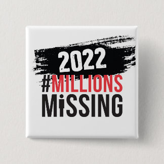 Badge Carré 5 Cm Bouton du logo #MillionsMissing 2022
