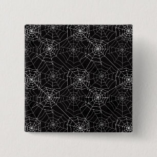 Badge Carré 5 Cm Bouton du motif   de toile d'araignée de Halloween