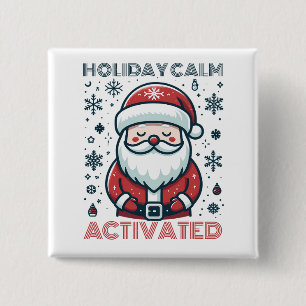 Badge Carré 5 Cm Bouton du Père Noël - Accessoire de fête