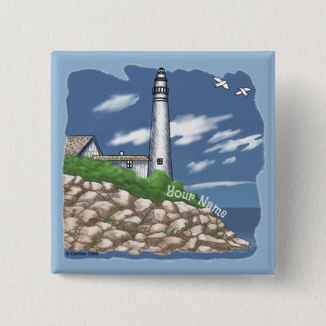 Badge Carré 5 Cm Bouton du phare Manitou (Devant)