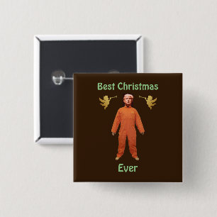 Badge Carré 5 Cm Bouton du prisonnier Trump