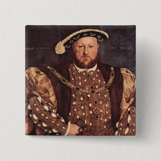Badge Carré 5 Cm Bouton du Roi Henry VIII (Devant)