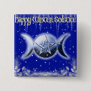 Badge Carré 5 Cm Bouton du solstice d'hiver 1