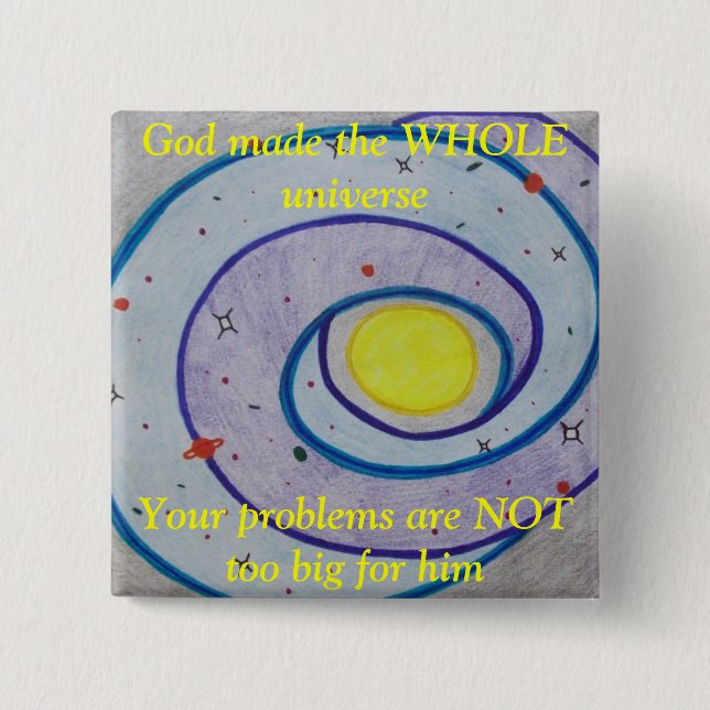 Badge Carré 5 Cm Bouton d'univers (Devant)