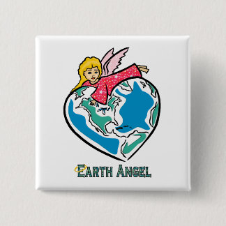 Badge Carré 5 Cm Bouton : "Earth Angel"