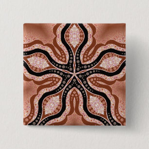 Badge Carré 5 Cm Bouton EarthStar #5 STAR