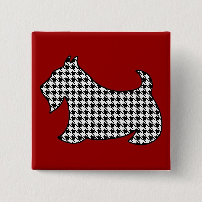 Badge Carré 5 Cm Bouton écossais Terrier Pin (Devant)