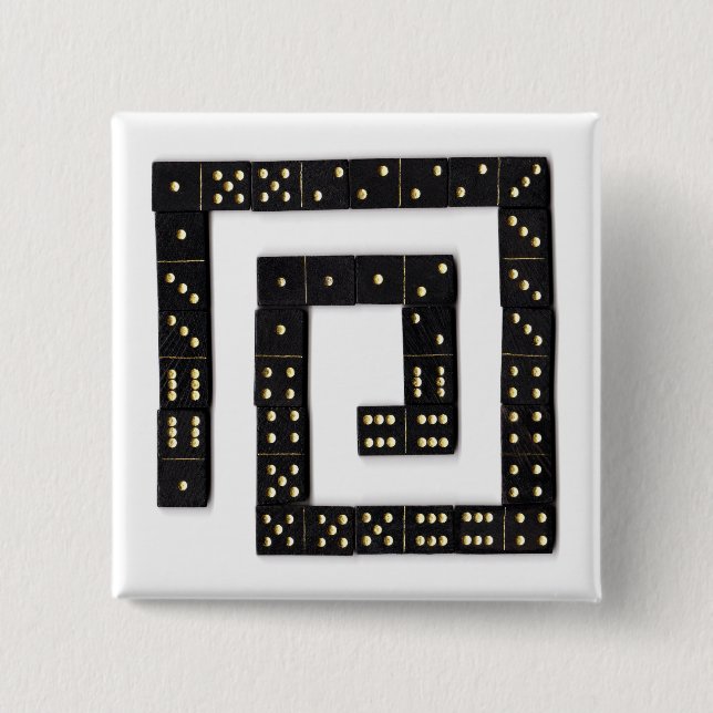 Badge Carré 5 Cm Bouton en spirale de domino (Devant)