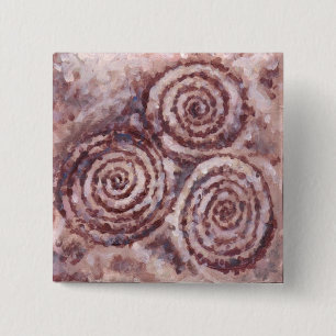 Badge Carré 5 Cm Bouton en spirale de Newgrange