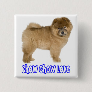 Badge Carré 5 Cm Bouton épinglé Chien Chien Chow Chow