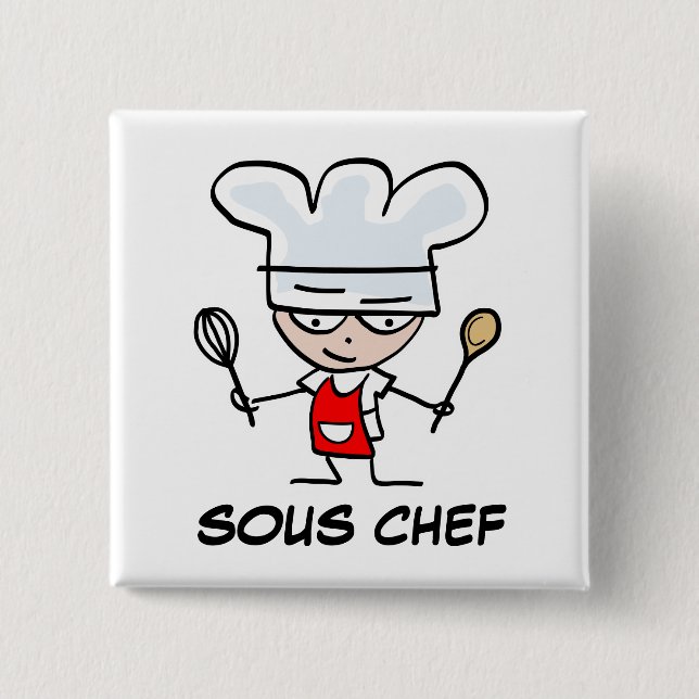 Badge Carré 5 Cm Bouton épinglé pour sous-chef (Devant)