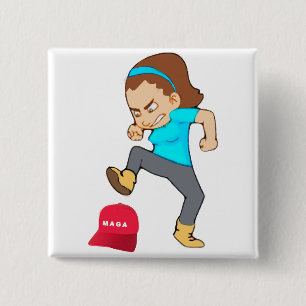 Badge Carré 5 Cm Bouton Éteindre MAGA