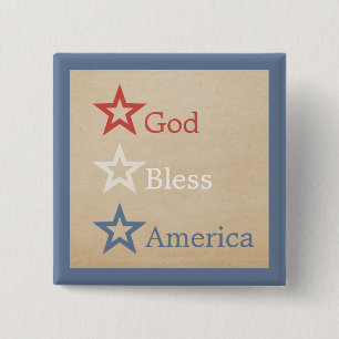 Badge Carré 5 Cm Bouton Étoiles simples et chic