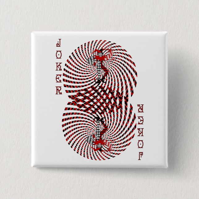 Badge Carré 5 Cm Bouton étourdi de joker de harlequin (Devant)