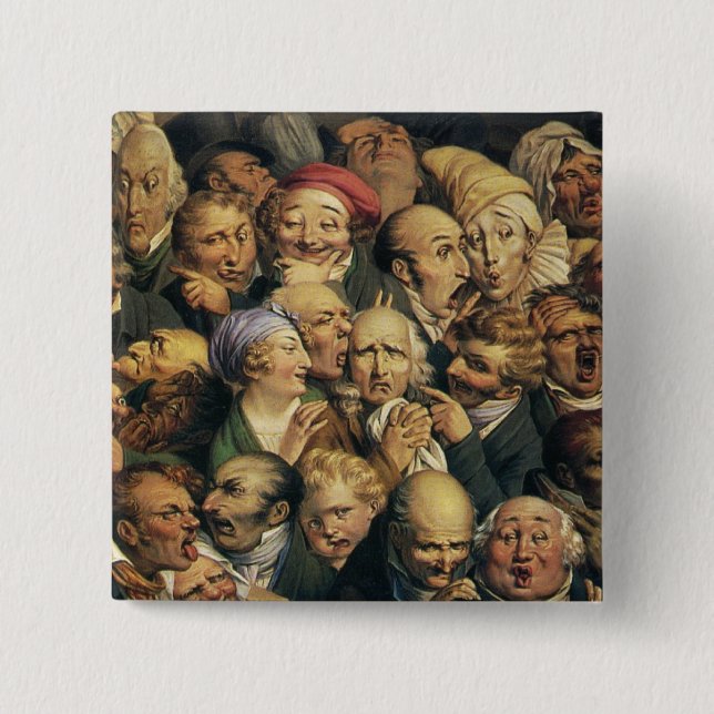 Badge Carré 5 Cm Bouton Expressions de Daumier (Devant)