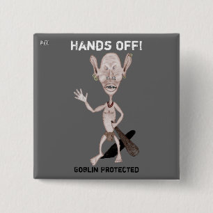 Badge Carré 5 Cm Bouton fâché de lutin