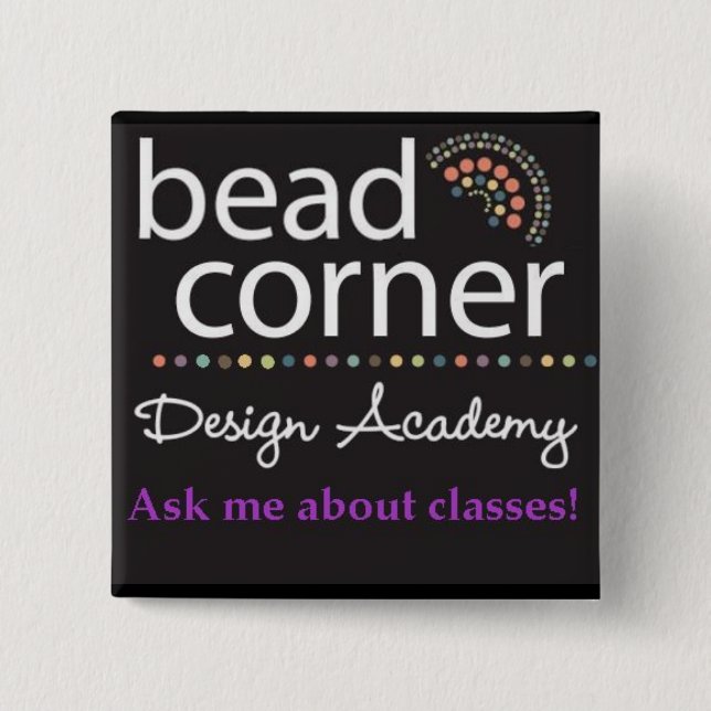 Badge Carré 5 Cm Bouton faisant le coin de perle (Devant)