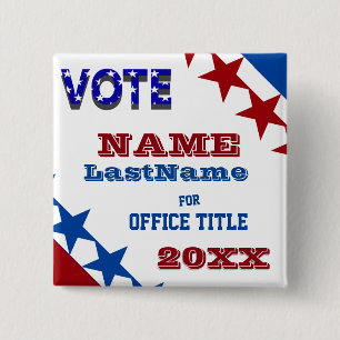 Badge Carré 5 Cm Bouton fait sur commande de campagne