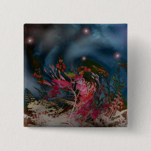 Badge Carré 5 Cm Bouton Fantaisie de Minuit