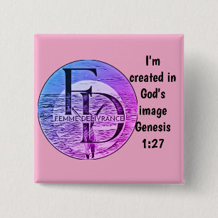 Badge Carré 5 Cm Bouton Femme Delivrance