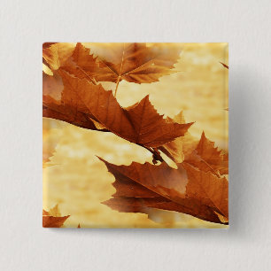 Badge Carré 5 Cm Bouton feuille d'érable