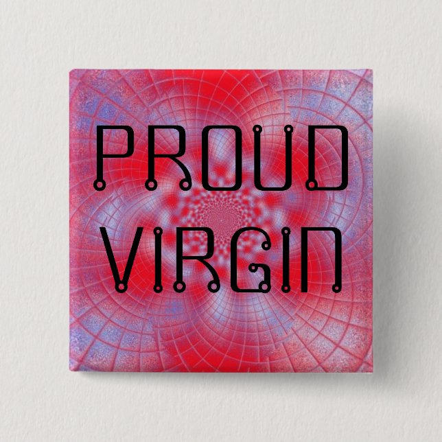Badge Carré 5 Cm Bouton fier de Vierge (Devant)