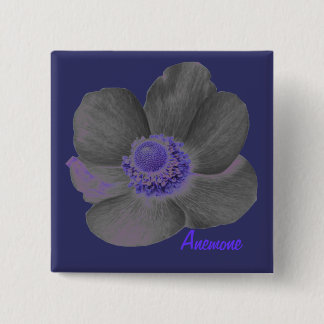 Badge Carré 5 Cm Bouton Fleur d'anémone personnalisable Dark Dreams
