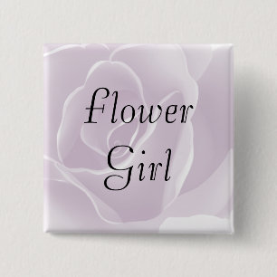 Badge Carré 5 Cm Bouton frais de demoiselle de honneur de rose