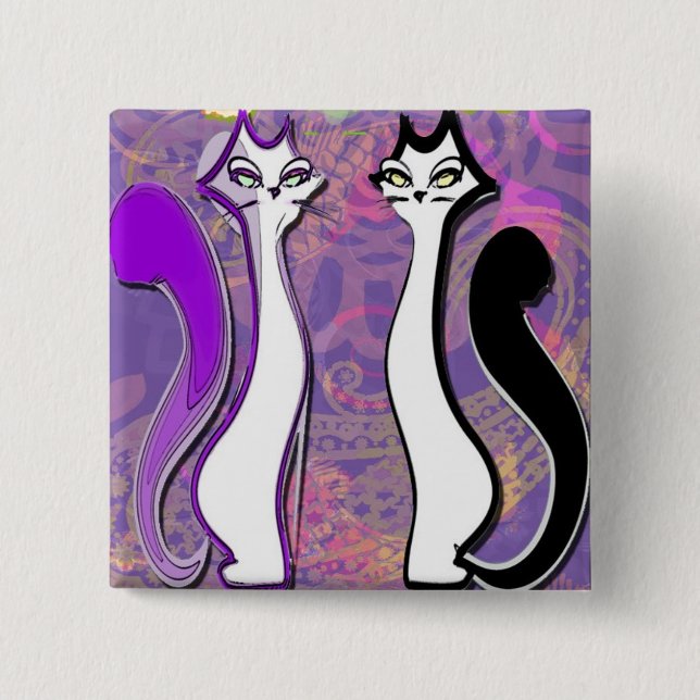 Badge Carré 5 Cm Bouton frais de Purrfectly (Devant)