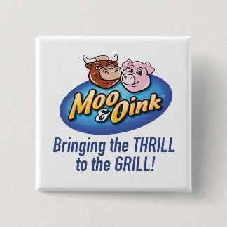 Badge Carré 5 Cm Bouton "Frisson du Grill" de Moo & Oink