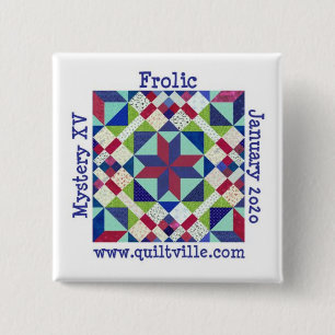 Badge Carré 5 Cm Bouton frolique
