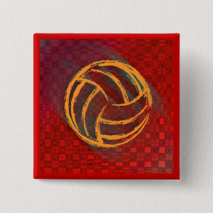Badge Carré 5 Cm Bouton géométrique de volleyball