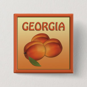 Badge Carré 5 Cm Bouton Georgia Peaches