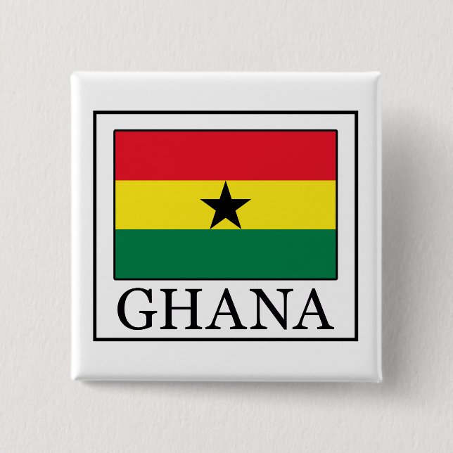Badge Carré 5 Cm Bouton Ghana (Devant)