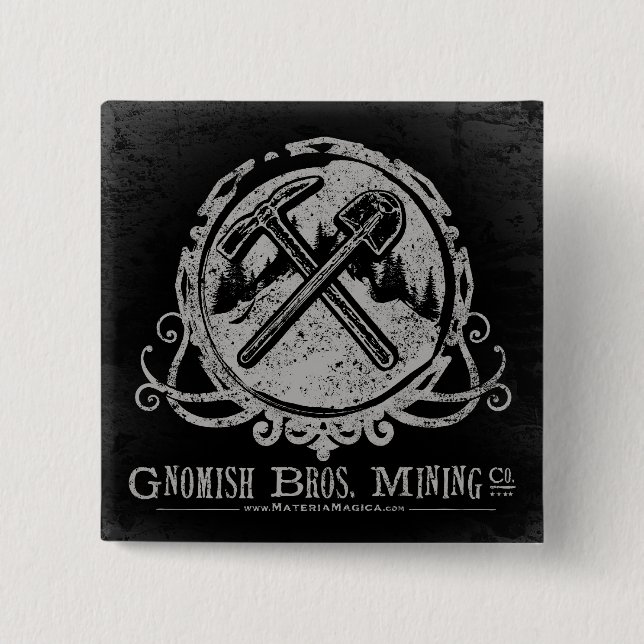 Badge Carré 5 Cm Bouton Gnomish (Devant)